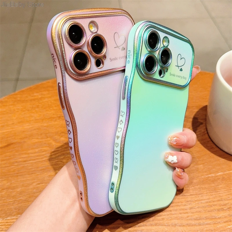 Coque de protection pour appareil photo en forme de cœur avec liquide pailleté de luxe pour iPhone 11 12 13 14 15 16 Plus Pro Max_voghion.com