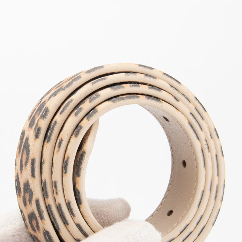 Leopard Print Cowhide Women's Belt Fashionable Personality Luxury Design High Quality Pin Buckle Belt Y2k Hip Hop Girl Waistband