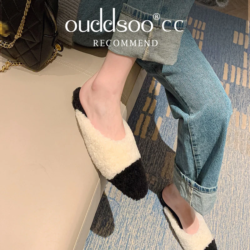 

Ods Fashion Women Sandals Round Toe Ladies Dress Shoes Thin Mid Heels Elastic Band Party Casual Slides Black White Cute Slipper
