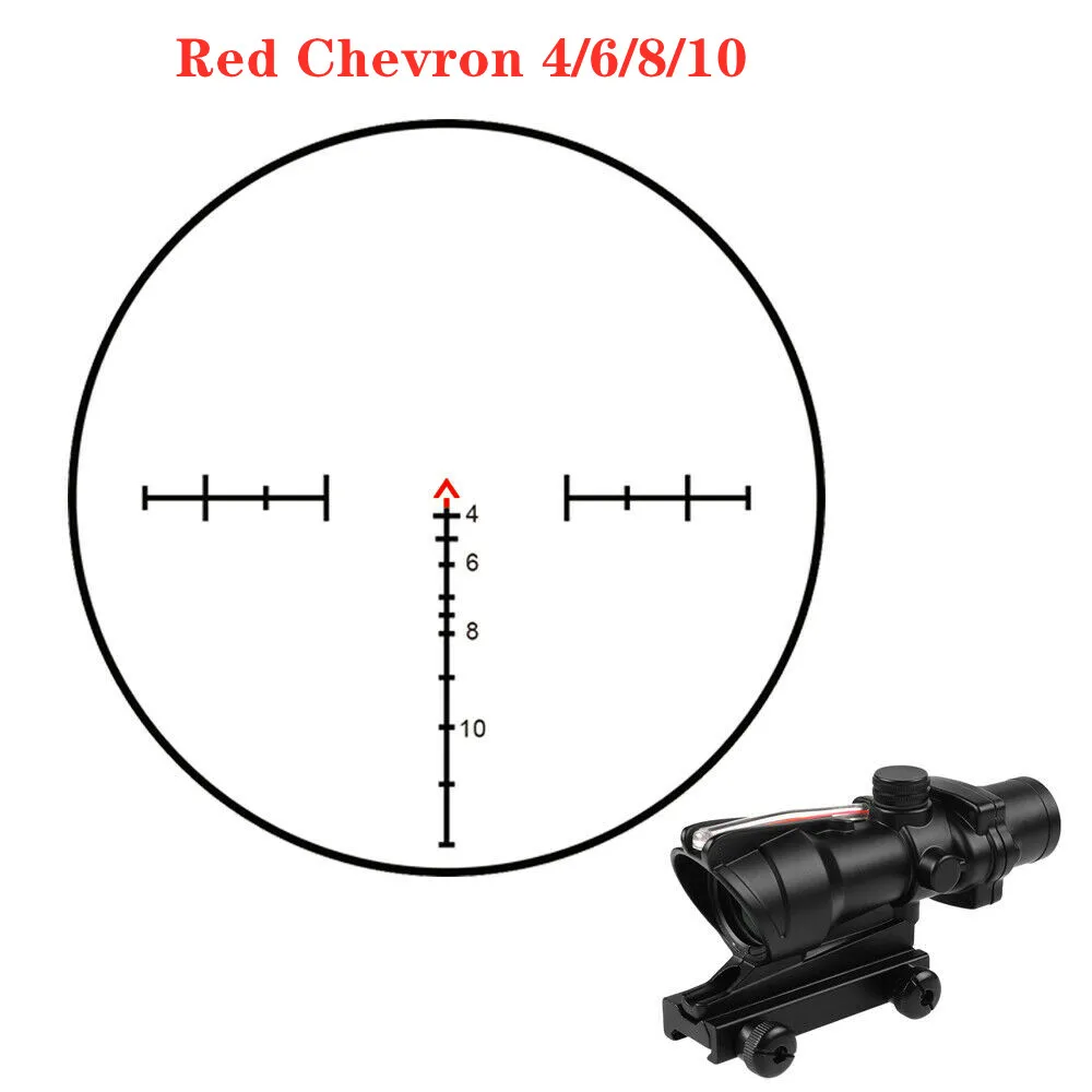 4x32 Fiber Optics Red Green Chevron Cross Illuminated Tactical Sight Scope