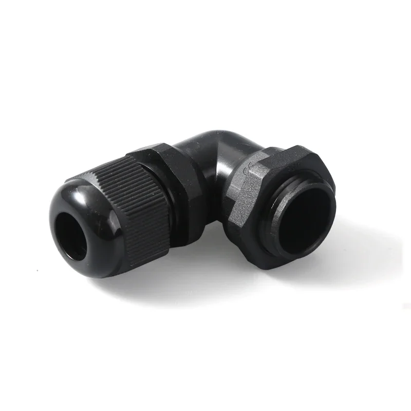 M12/M16/M20/M25 Nylon Waterproof 90 Degrees Cable Gland Wire Fitting Plastic Range Cable Entry 1pcs cable gland