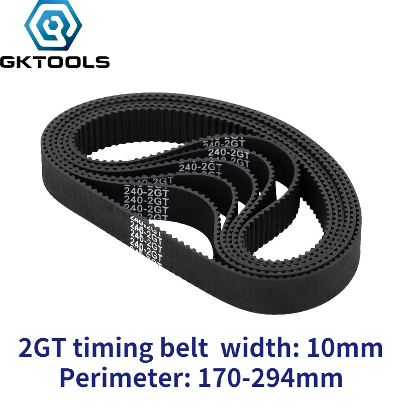 Rubber Belt GKTOOLS C-19 3D Printer GT2 10mm Closed Loop 2GT Timing Belt 170-294mm