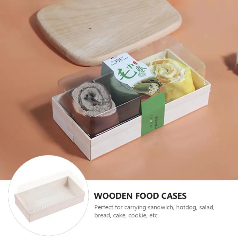 10 Pcs Wooden Dessert and Sandwich Boxes – Reusable Cake Holders, Portable Food Contain... - SKU TCGB1655 - UGI Packaging