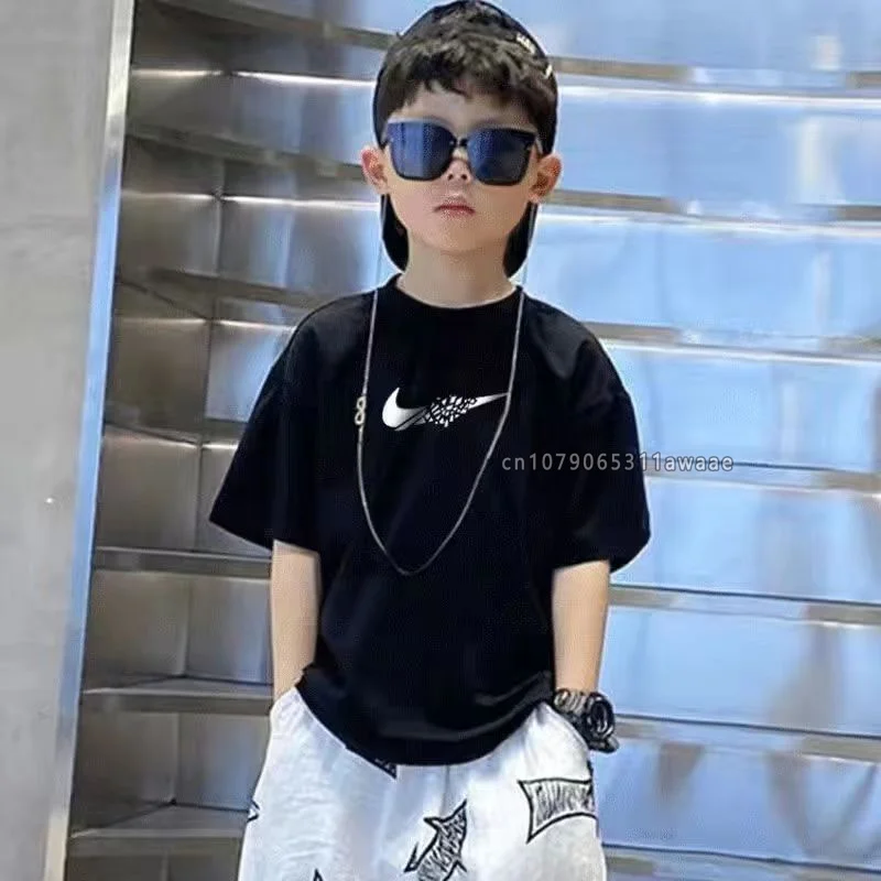 Graphic Print Children Cotton T-shirt Boys Girls High Quality Fashion Brand T Shirt Kids Summer Vintage Child Clothing 2
