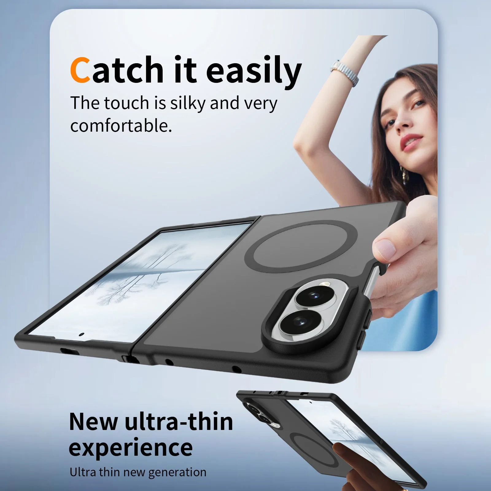 Magnetic Matte Translucent Shockproof Phone Case