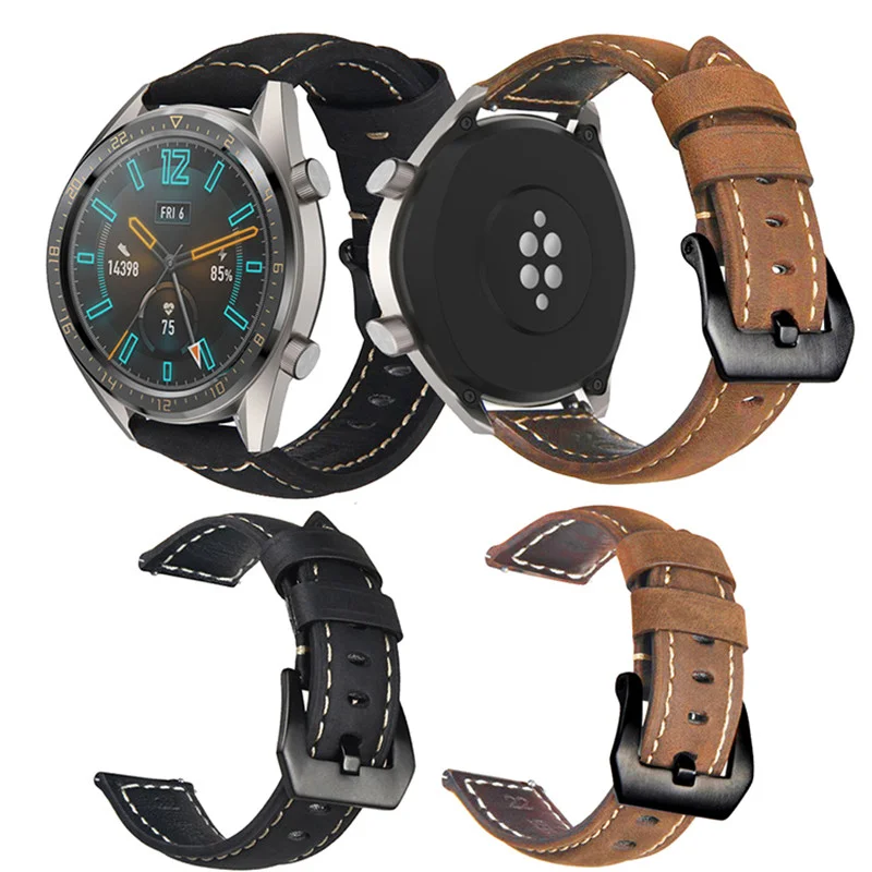 

For GTR 47mm Leather Strap Watchband for Xiaomi Huami Amazfit PACE/Stratos 3 2 2S Watch Bracelet Band for Samsung Gear S3 Correa