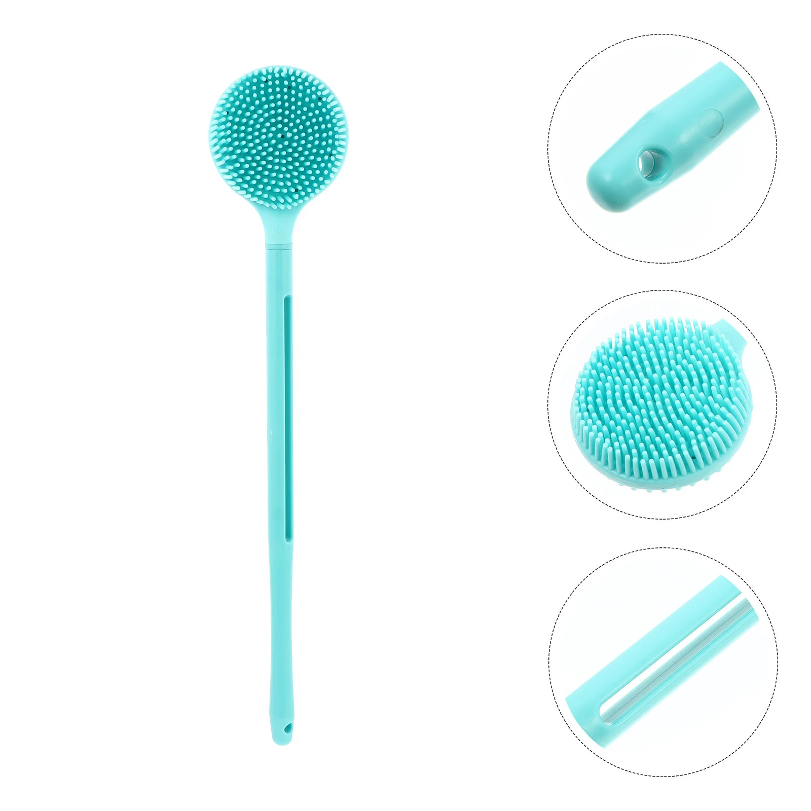 

Portable Long Handle Silicone Bathing Double-sided Skin Massager Brush