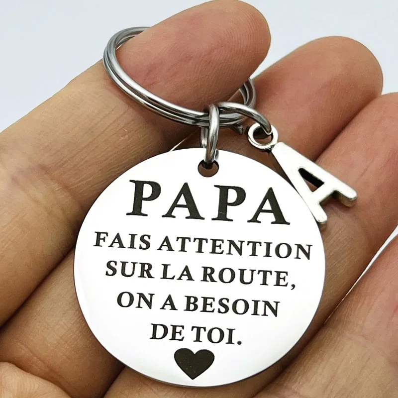 Porte-clés Cadeaux pour papa avec lettre initiale du nom 4
