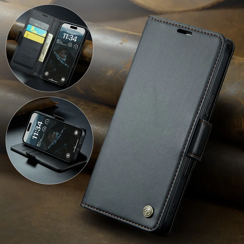 Magnetic PU Leather Shockproof Card Holder Phone Case Cover