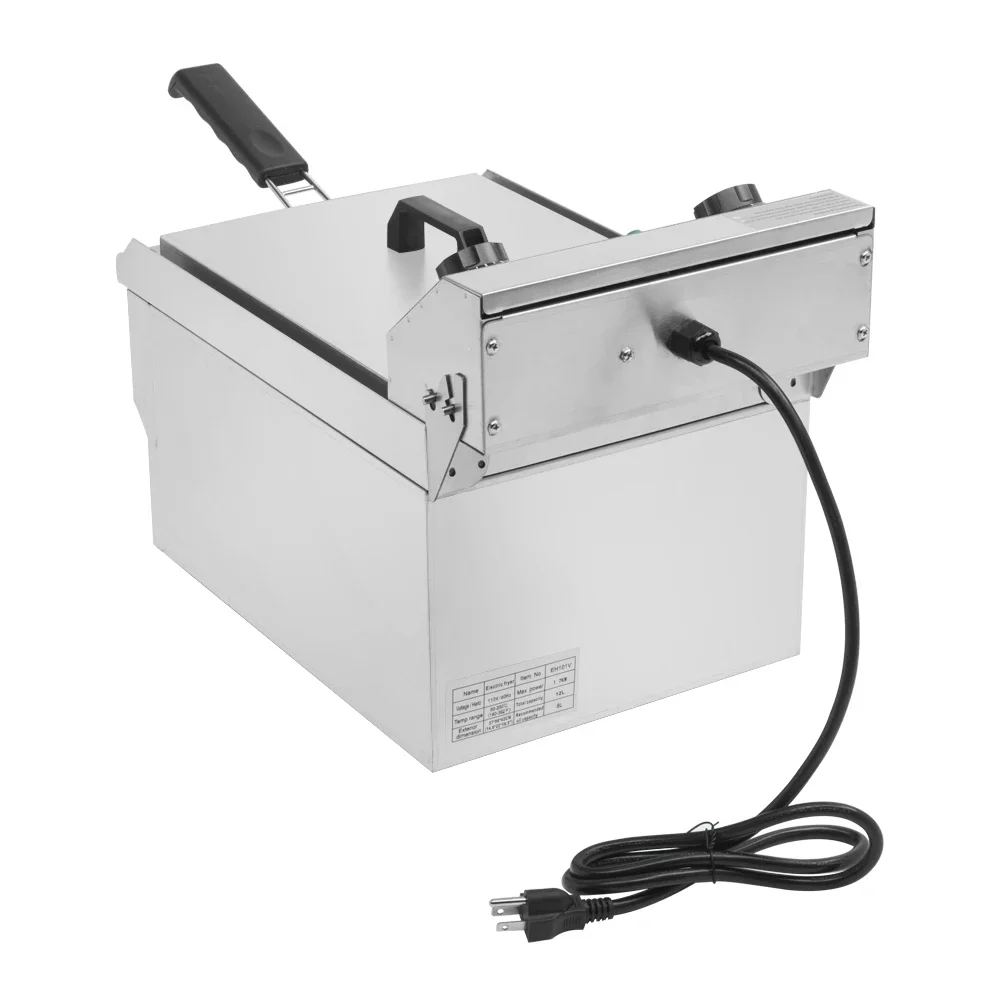 EH101V 8.5QT/8L Total Capacity 12.5qt/11.8l Stainless Steel Faucet Single Tank Deep Fryer 1700W Max 6