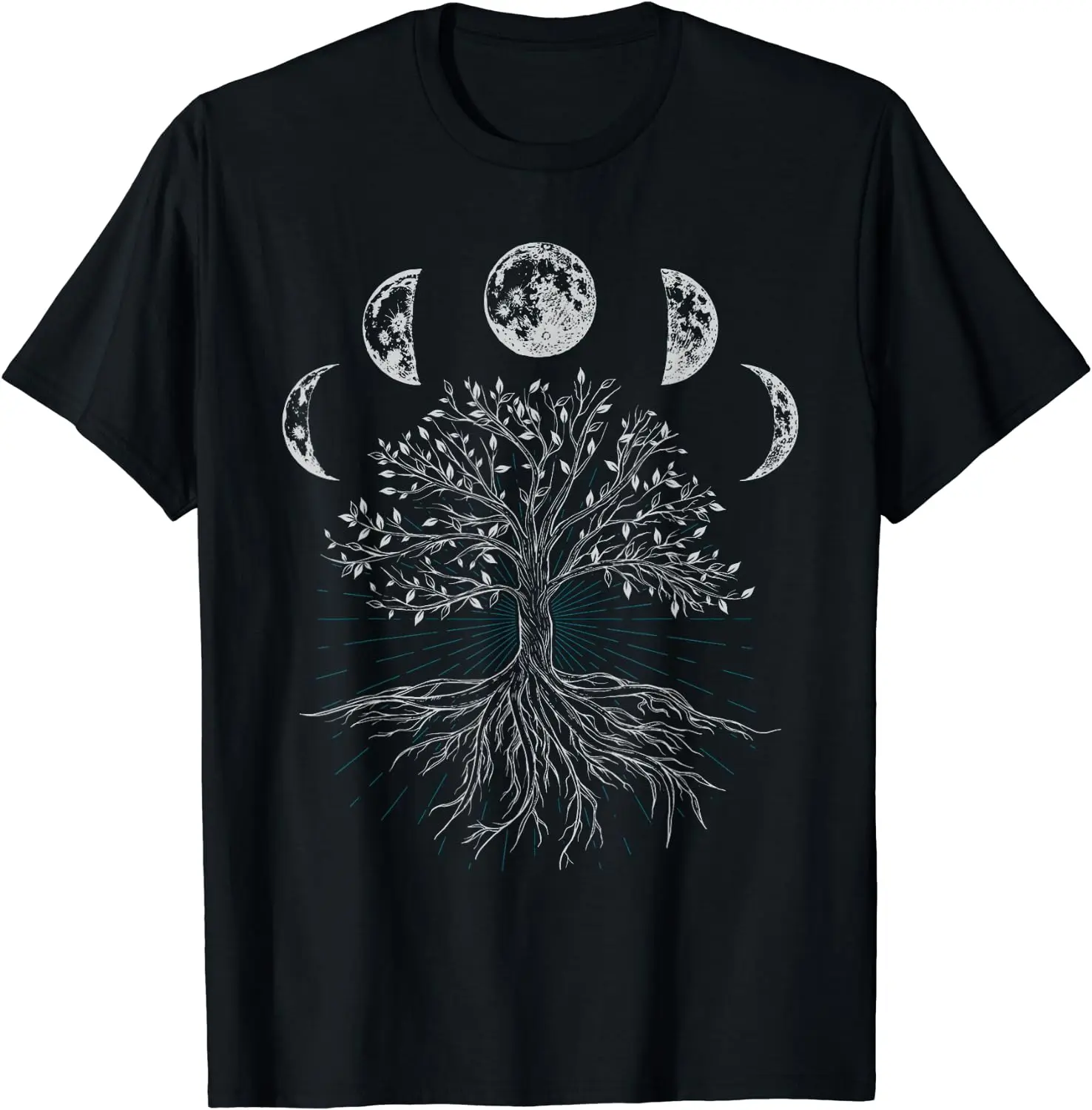 

Tree Life Moon Phases Gothic Witch Witchcraft Occult T-Shirt Cotton Casual Daily Four Seasons Tees Oversized T Shirt Halloween