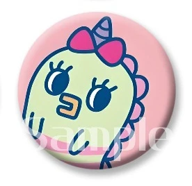 Kawaii Tamagotchi-Inspired Accessories: Cute Round Brooch, Badge, Magnet, Keychain, and Mirror Gifts