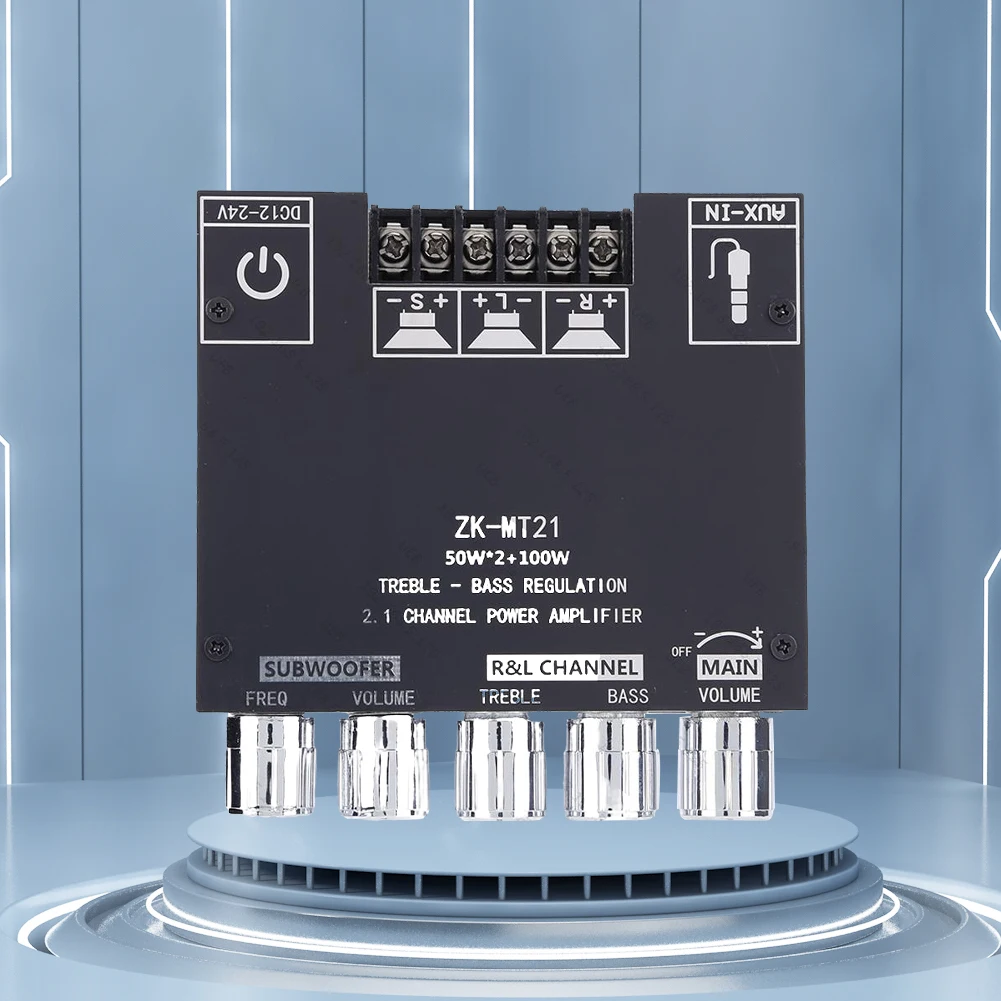 ZK-TB21 BT5.0 Subwoofer Amplifier Board 50W*2+100W 2.1 Channel Power Audio Stereo Bass AMP TPA3116D2 for Home Theater Speaker