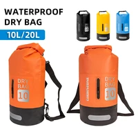 10L/20L PVC Waterproof Dry Bag with Long Adjustable Strap for Men Women Outdoor Sports Bag Rafting Boating Swimming Backpack