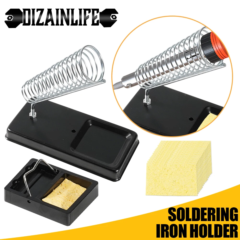 Portable Electric Soldering Iron Holder with Welding Cleaning Sponge