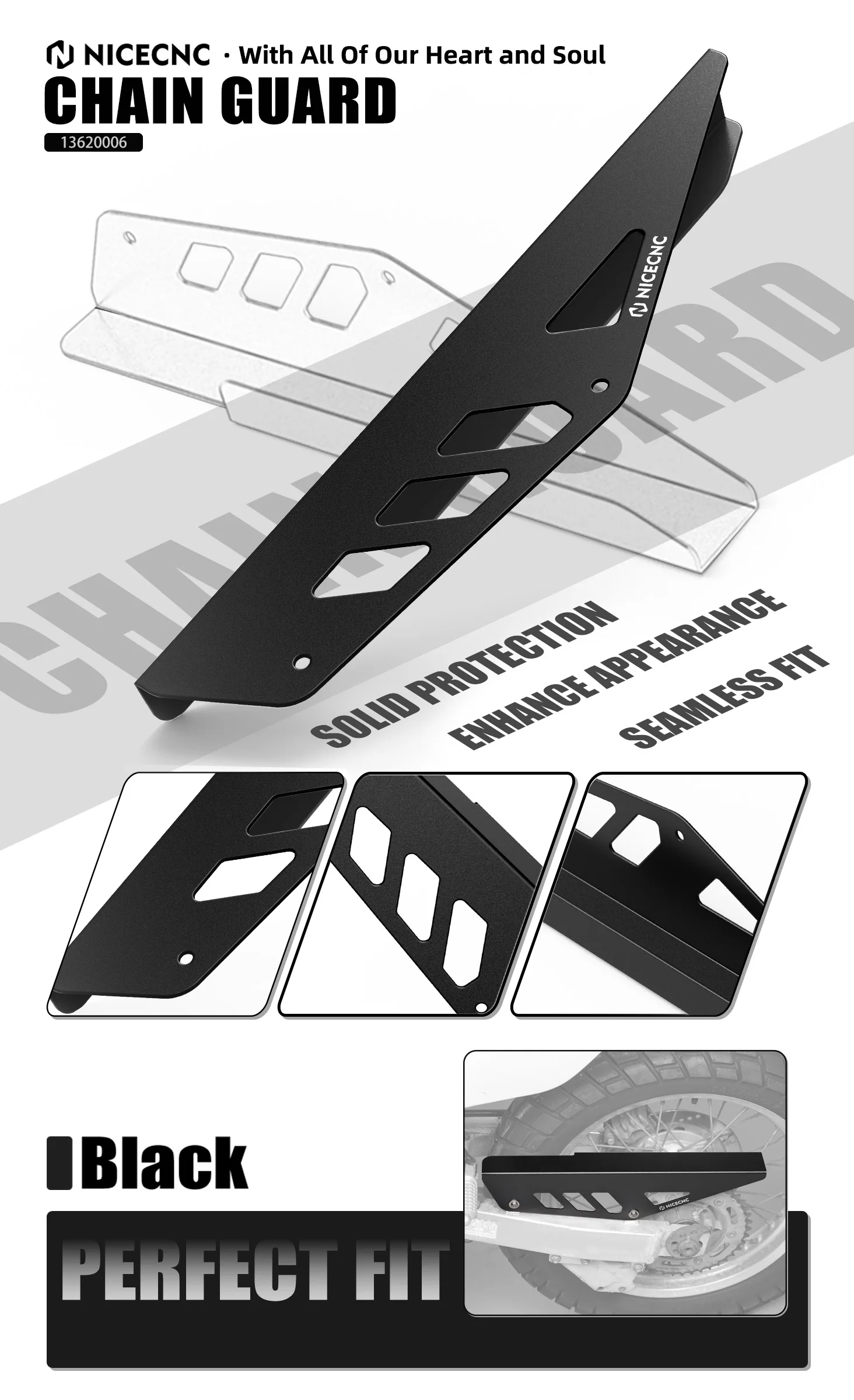 NICECNC Für Suzuki DR650 SE/S Kettenschutz Schutz Für Suzuki DR650 SE/S DR650S DR650SE 1996-2024 2023 2022 2021 2020 2019 – Detail 1