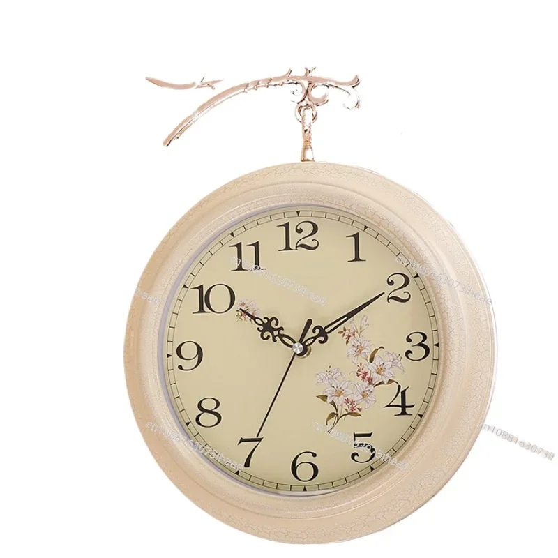 Natudeco 壁掛け時計 クリエイティブ ヨーロピアンスタイル アイアン モダン 夜光 壁掛け時計 大型 3D クジャク型 カチカチ音なし サイレントクロック 並行輸入 ヨーロピアンスタイルの両面壁掛け時計,クリエイティブな時計,牧歌的なミュート,モダンなファッション,リビングルーム,個性 - AliExpress