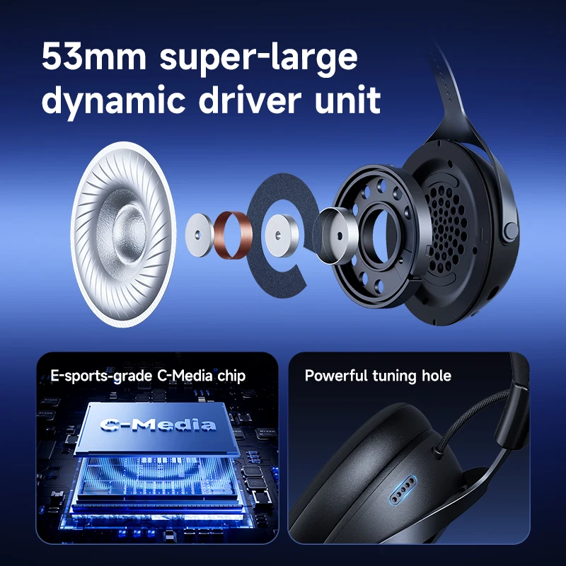 MCHOSE X9 Wireless Gaming Headset Tri-model 7.1 Surround Sound Noise Canceling Mic Low Latency Lightweight  E-sports Headphones