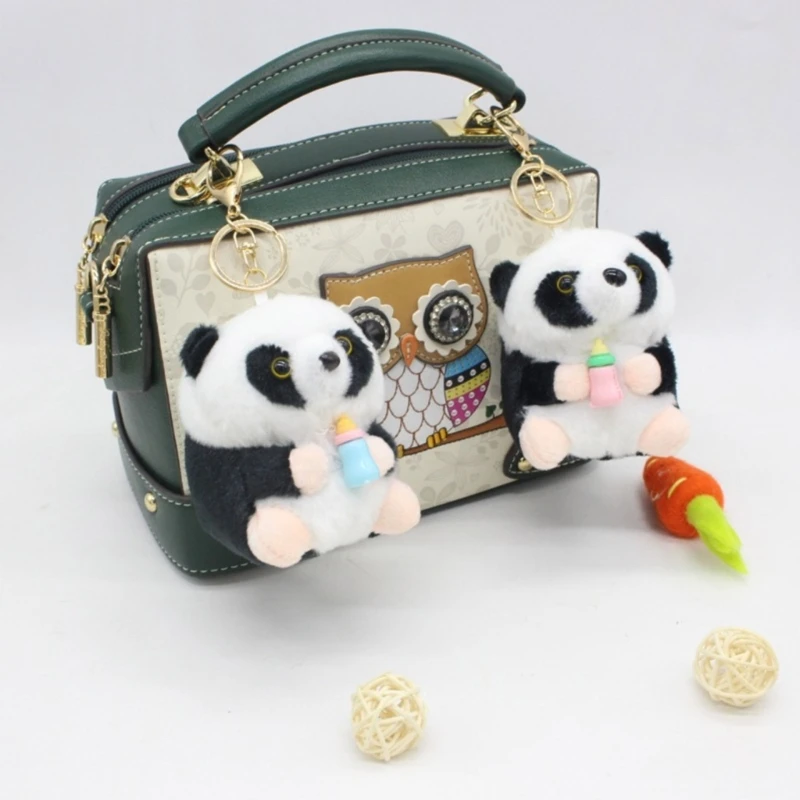 

Mini Plush Panda Charm Keychains Sweet Pendant Y2K Car Keyring Backpack Decoration Fashion Jewelry for Women Girls