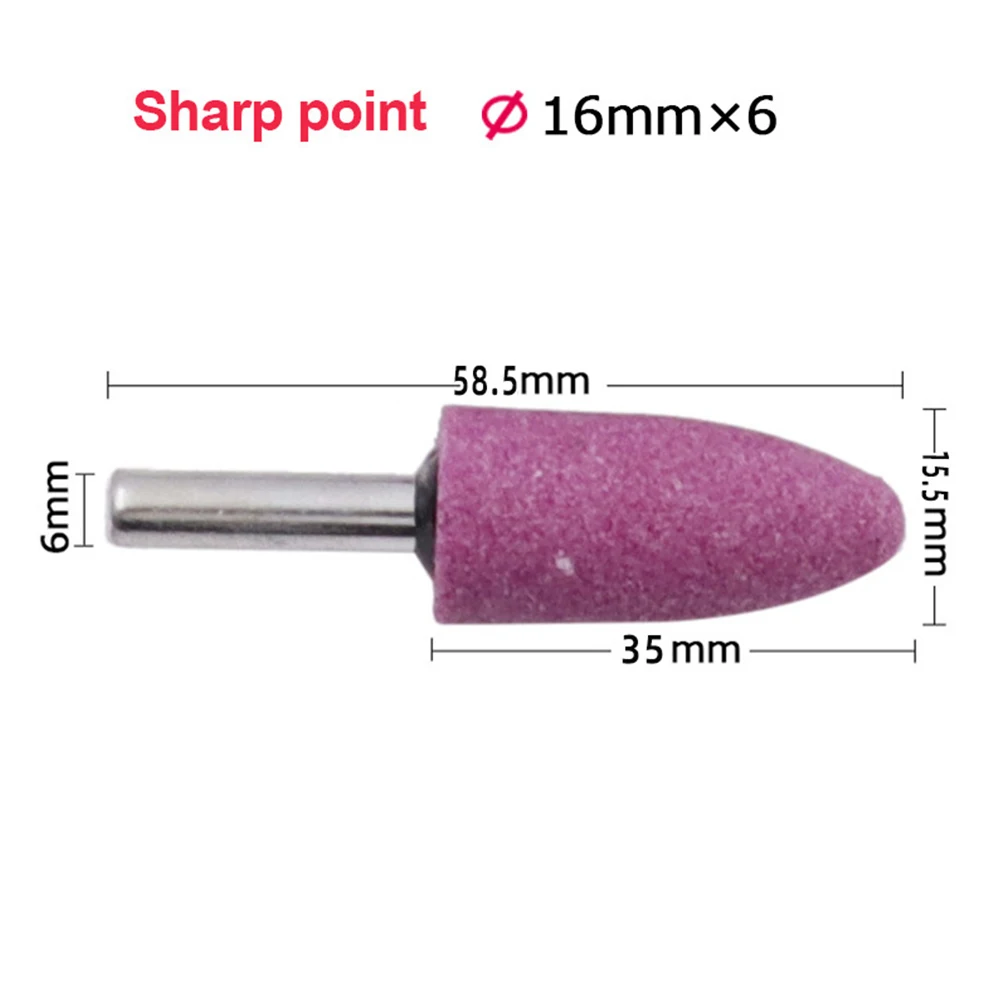 

6mm Shank Red Corundum Conical Grinding Head For Metal Polishing And Rust Removal Polishing Head Wheel Head Abrasive Tools