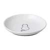 Ceramic Cat Plates with Silicone Anti Slip Pad Pet Bowl Snack Can Container 4