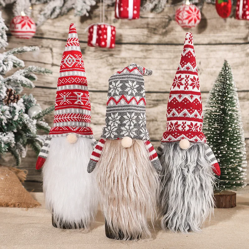 Christmas Wine Bottle Cover christmas decorations Merry Christmas Decor Home Gnomes Table Decor Xmas Gift Happy New Year Navidad