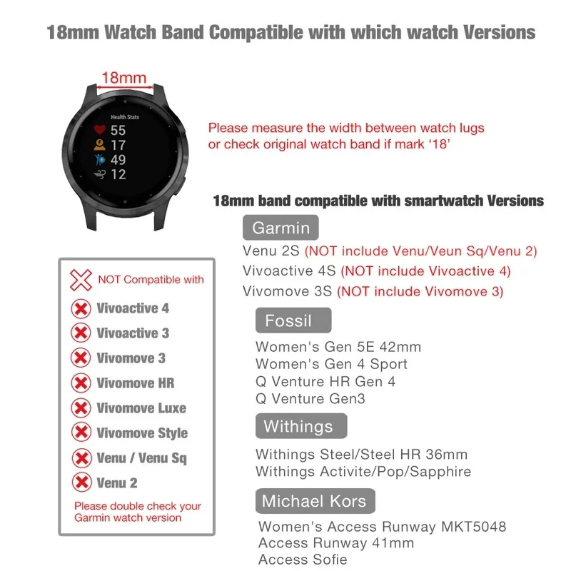 Garmin Forerunner 265S 255S 18MM ð Ʈ Venu 2S Vivo Active 4s Vivomove 3S Vivoactive 4s Ǹ ð  