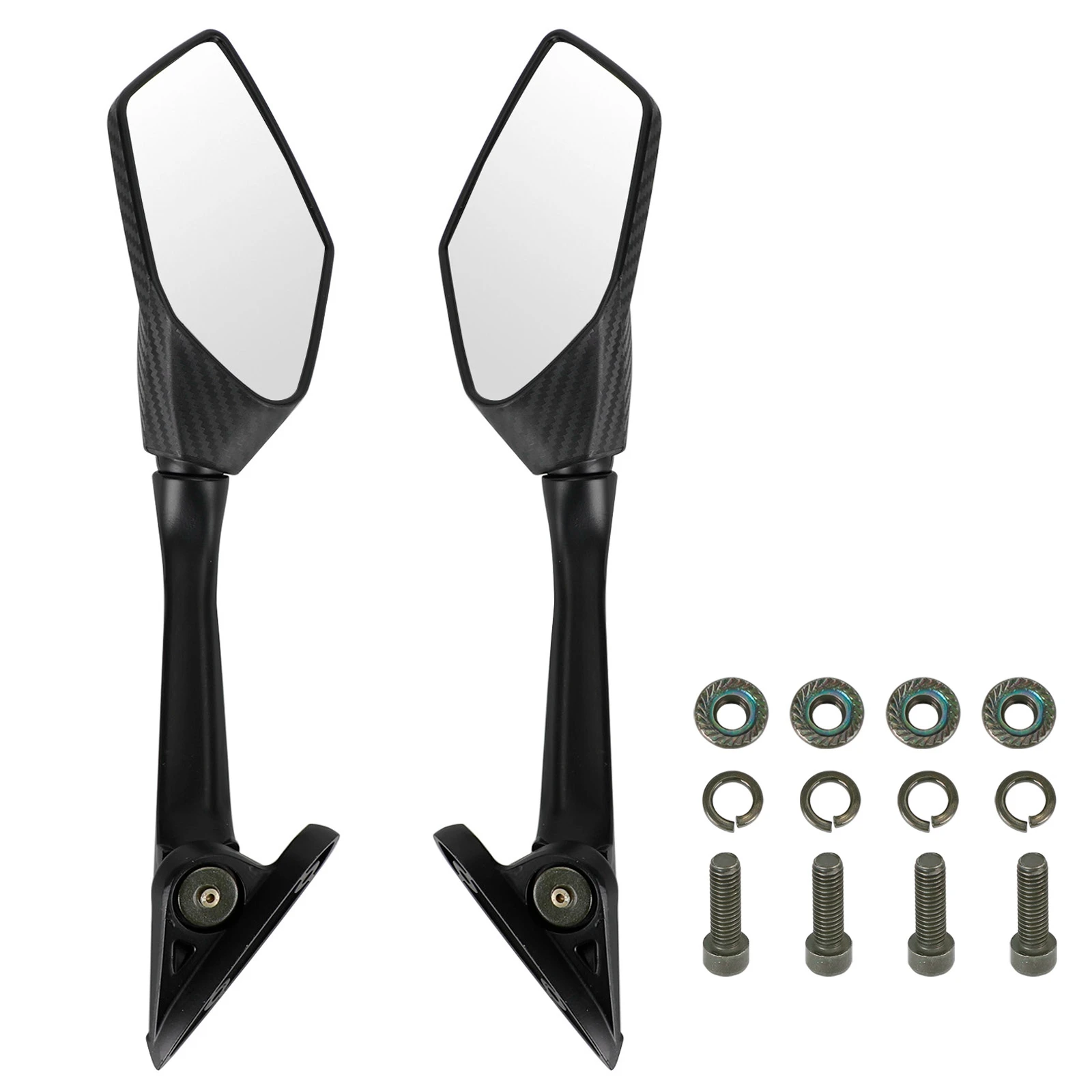 

Artudatech черный длинный ствол зеркало заднего вида Пара Для YAMAHA YZF R3 ABS R25 2015-2021 L & R