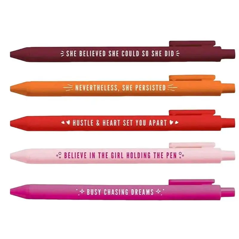 

Motivational Pens 5 Pieces Ballpoint Pens For Office Click Pens Office Inspirational Stylus Pen