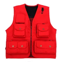Outdoor Work Vest Multi-Pocket Canvas