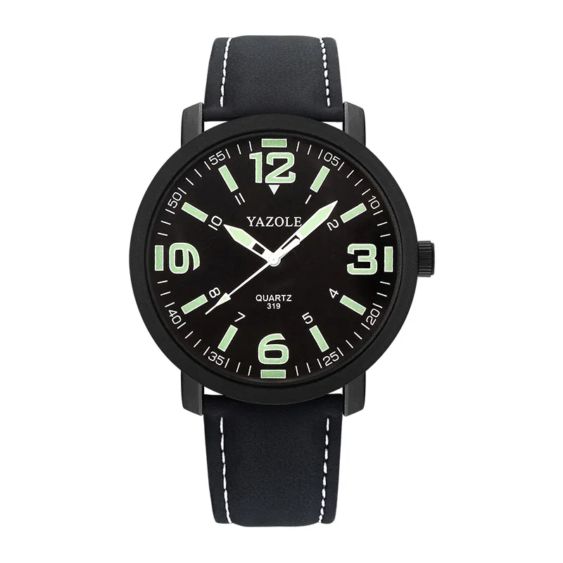 Luxury Unisex Night-Light Quartz Leather Wristwatch