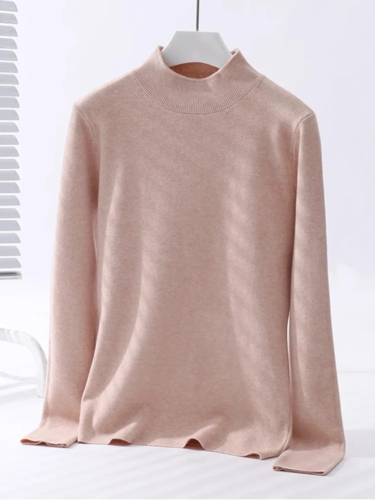 Long Sleeve Knitted Jumpers 2025 Autumn Winter Chic Solid Sweaters Women Fashion Turtleneck Pullover Soft Warm Pull Femme Top