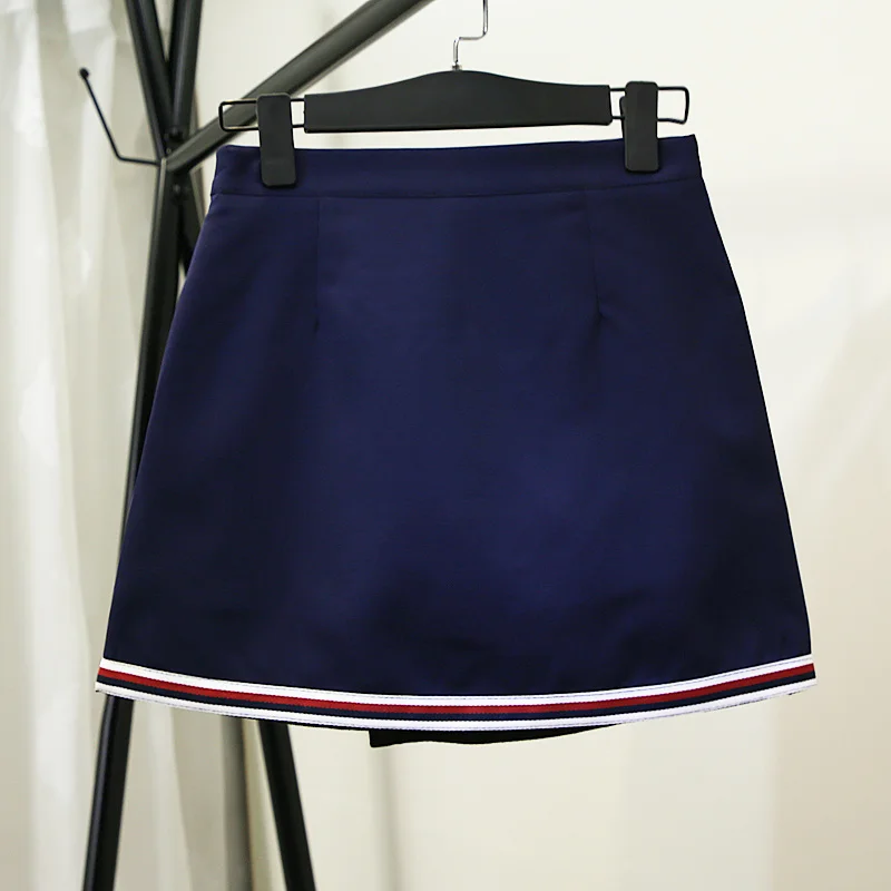 Pleated Motion Skirt Women Summer Middle Waist Slim A Line Skirt Shorts Female Korean All-match Casual Fashion Black 2