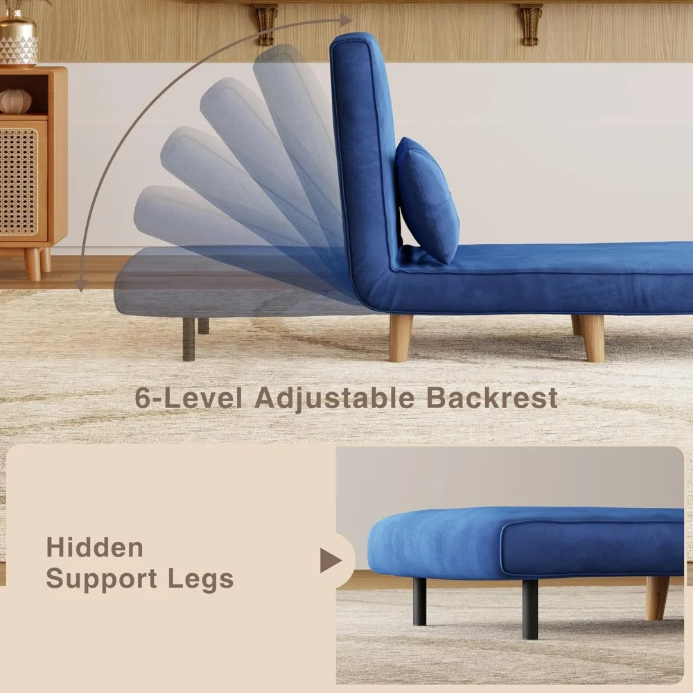 Convertible Velvet Futon Chair Bed 6