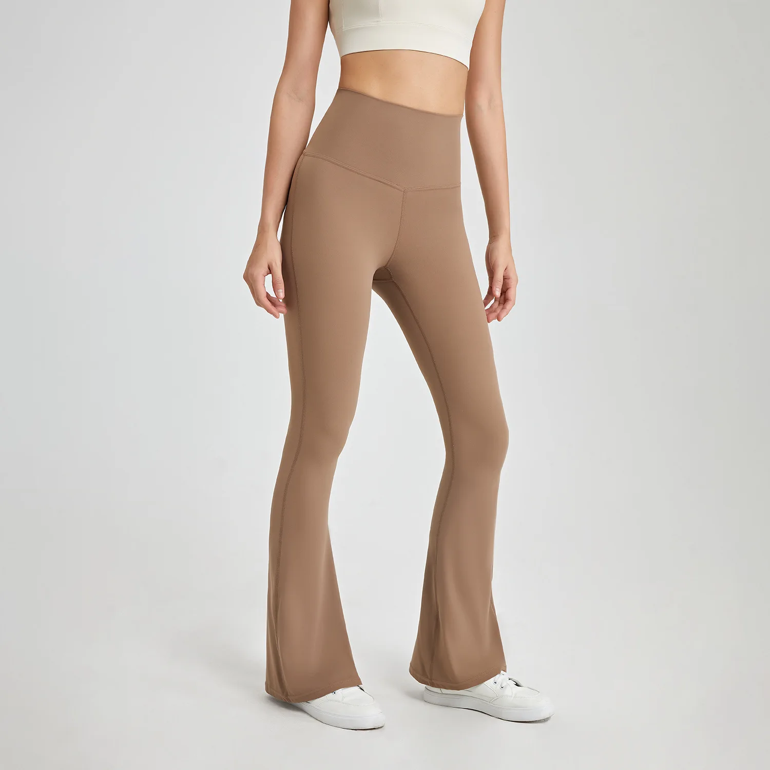 Women Yoga Pants High Stretch Sports Flared Pants Tight-fit Slimming High Waist Hip-lifting Fitness Pants Casual Pants