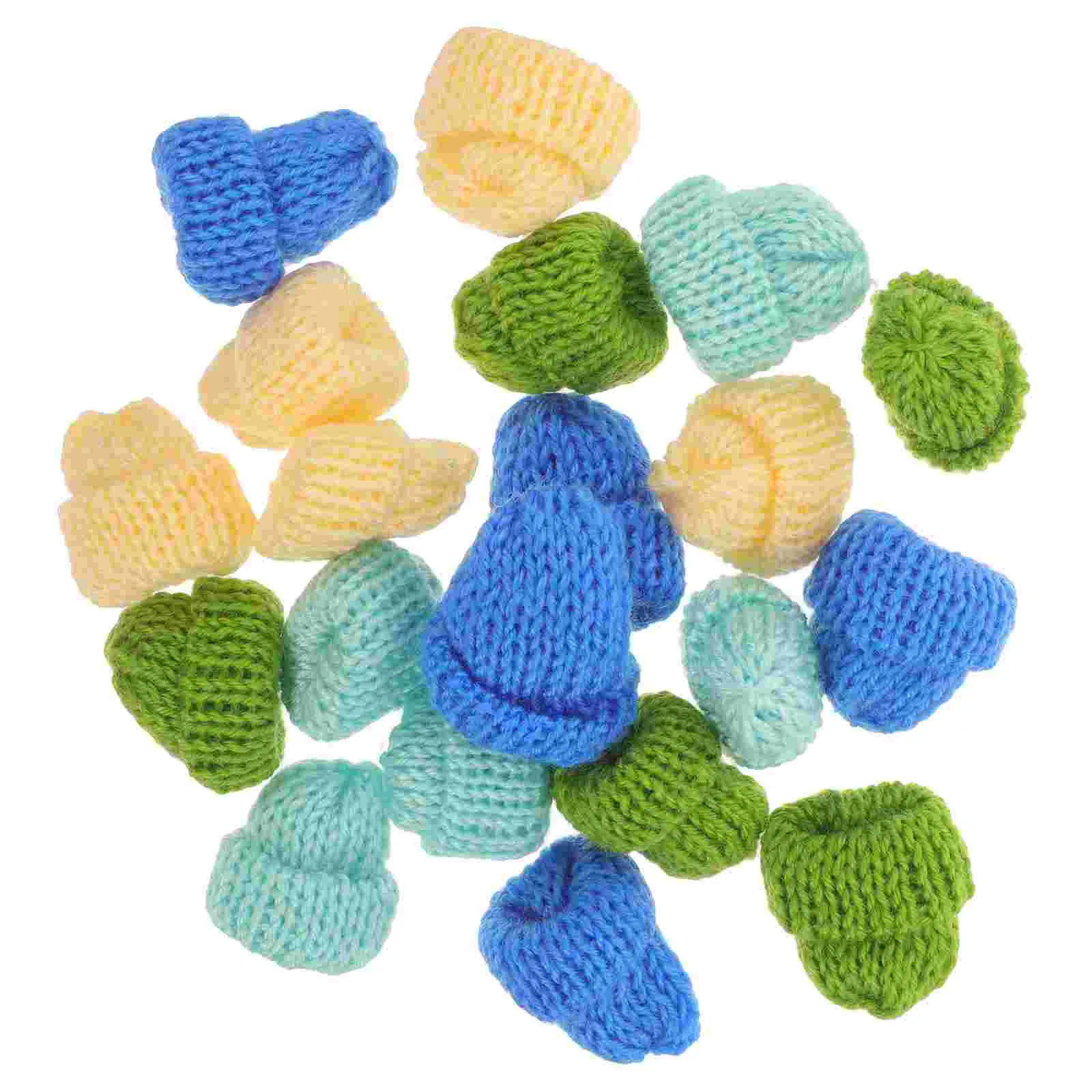 

20PCS Mini Hats Decorations Knitting Hats DIY Craft Supplies for Kids Girls Toys (Assorted Color)
