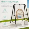Hammock Chair Stand, 75in Tall Heavy Duty Indoor Outdoor Steel Hanging Base w/Hardware -Stand Only 3