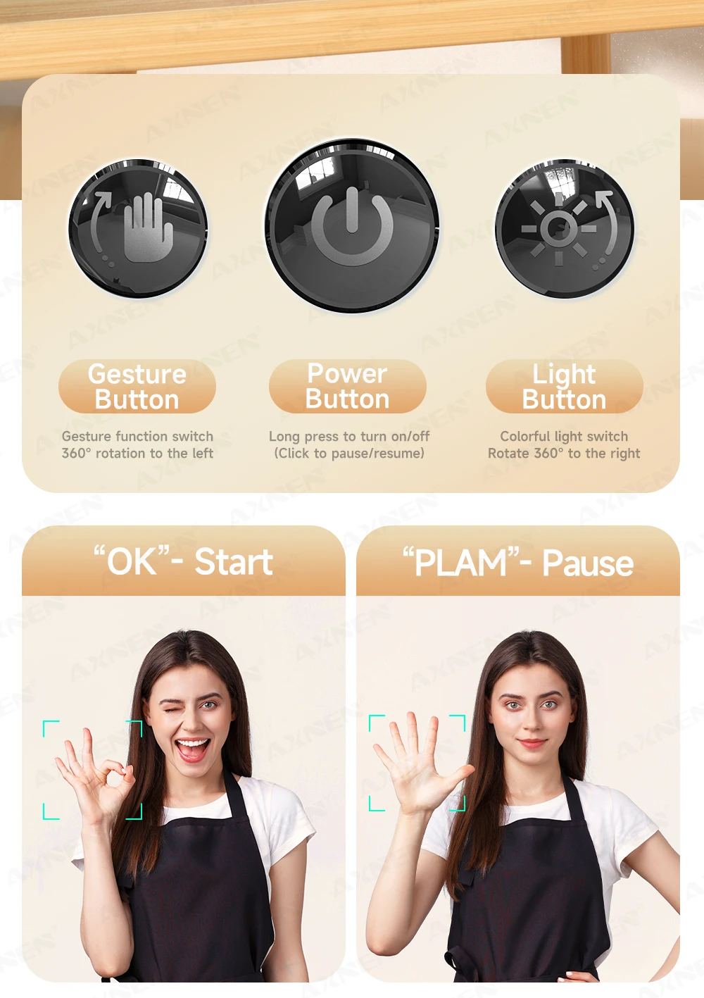 360°Rotating P05 AI Face Tracking Desktop Gimbal Stabilizer Intelligent Follow Shoot Gesture Control