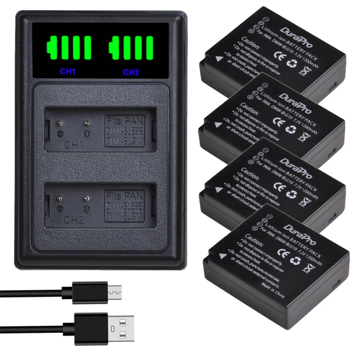 Durapro DMW-BLG10E DMW-BLE9E Battery DMW-BLG10 Bateria+LED Dual Charger for Panasonic LUMIX GF5 GF6 GX7 LX100 GX80 GX85 Camera