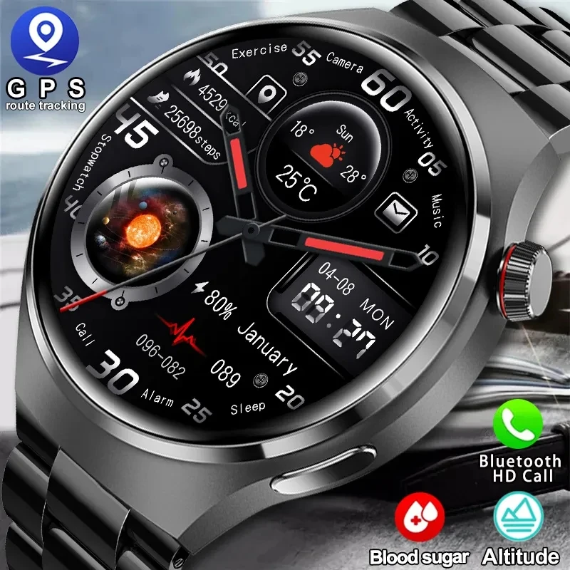 

2023 NFC Smart Watch Men Bluetooth Call Sport GPS Track Watches Wireless Charging Custom Dial Smartwatch For Huawei Watch 4 Pro