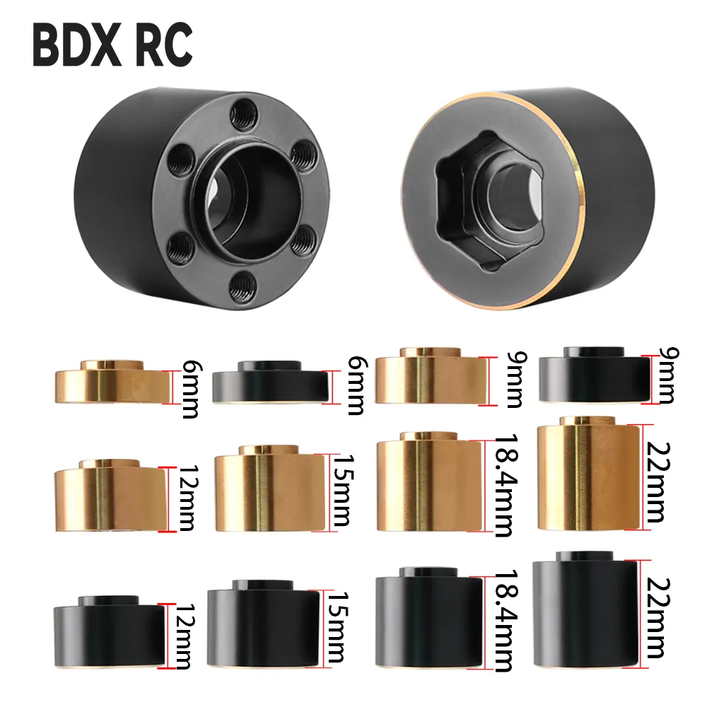 Brass Weights 12mm Wheel Hex Hub Widen Adapter for 1/10 RC Crawler 1.9 2.2Inch Wheels Rim Axial SCX10 TRX4 Counterweight
