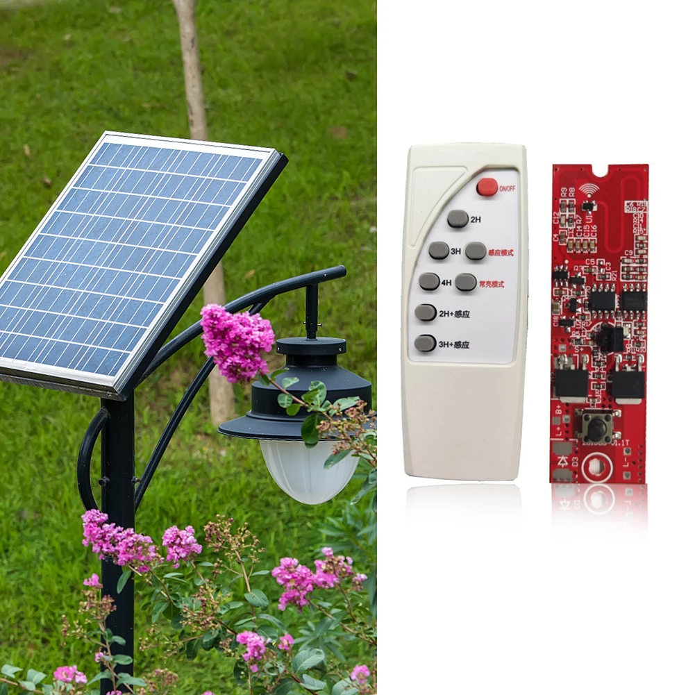 3.2V 3.7V Solar Lamp Control Board Remote Control LED Drive Panel Human Induction Sensor Circuit Board for Solar Power Equipment