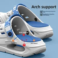 Chaussons d'été respirants et anti-odeur à semelle épaisse, avec soutien de la voûte plantaire, antidérapants, à semelle souple et résistants à l'usure 5