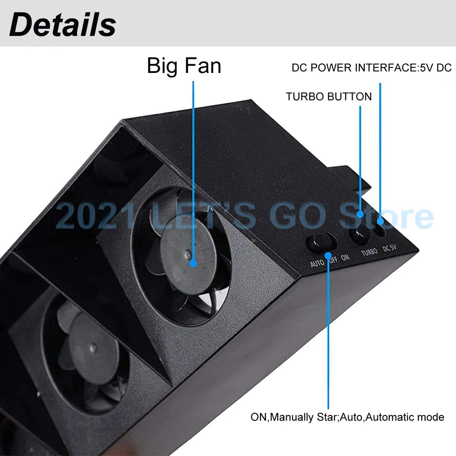 2 in 1 Kit PS4 Fast Cooling Fan + HUB 5 Cooler Fans + USB 3.0 4 USB 2.0 for Sony Playstation 4 Play Station PS Console