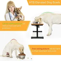 Wooden Elevated Dog Bowl Adjustable Pet Feeding Stand for Dog Cat Home Pet Shop Feeder 4
