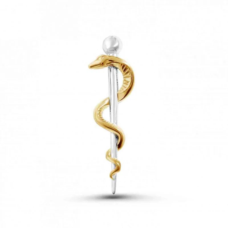 

20pcs Rod of Asclepius Pin Medicine Symbol Caduceus Brooch RN Nursing Badge Gift for Registered Nurse Doctor Medical Jewelry Who
