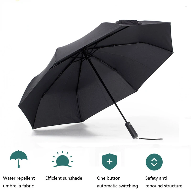 YOUPIN Automatic Sunny Rainy Bumbershoot Aluminum Windproof Waterproof UV Parasol Man woman Summer Winter Sunshade
