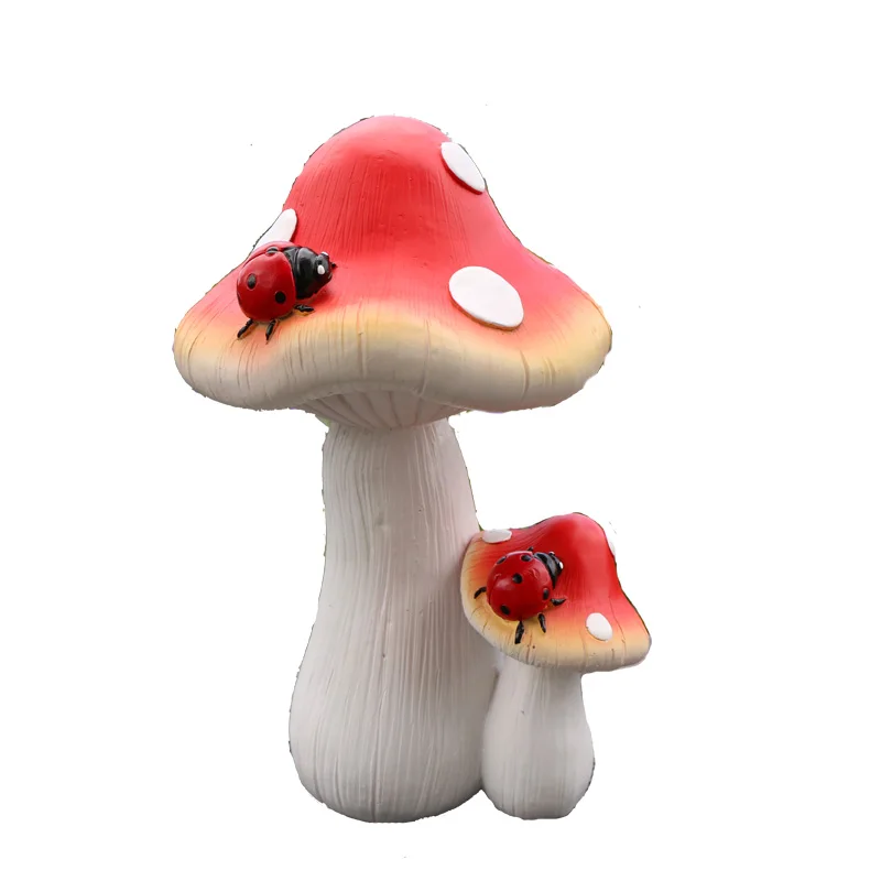 Whimsical Mushroom & Ladybird Garden Statue