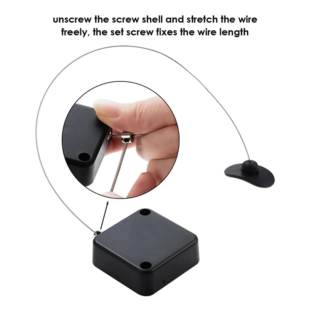 A04R-Retractable Remote Control Tethers, Remote Cable Lock , 6.6Ft /2M Control Security Lock for TV and DVD 2 Pcs
