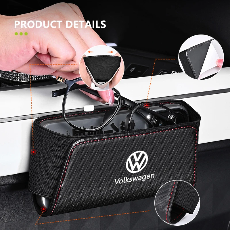 셀프 접착식 자동차 수납 포켓 스티커형 정리 가방 시트 뒷면/문 옆 수납함 폭스바겐 VW 골프 4 5 6 7 폴로 제타 사기타르용